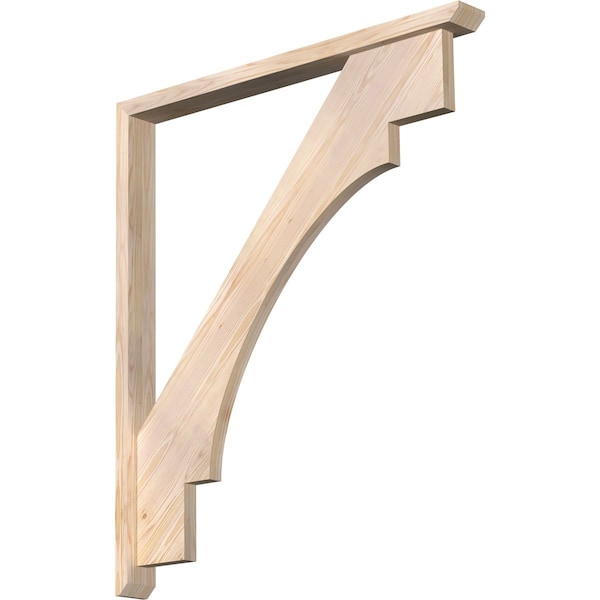Ekena Millwork Merced Slat Smooth Bracket w/ Offset Brace, Douglas Fir, 3 1/2"W x 38"D x 44"H BKT0402X38X44MRC06SDF - main